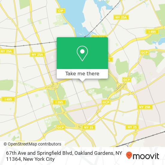 67th Ave and Springfield Blvd, Oakland Gardens, NY 11364 map