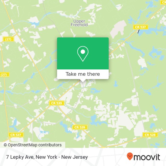 Mapa de 7 Lepky Ave, Cream Ridge, NJ 08514