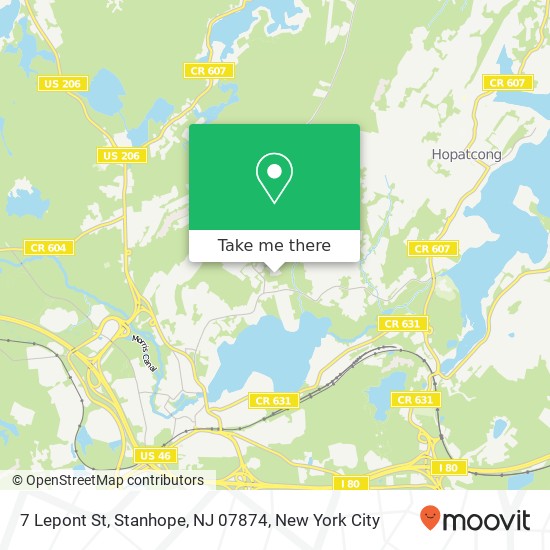 Mapa de 7 Lepont St, Stanhope, NJ 07874