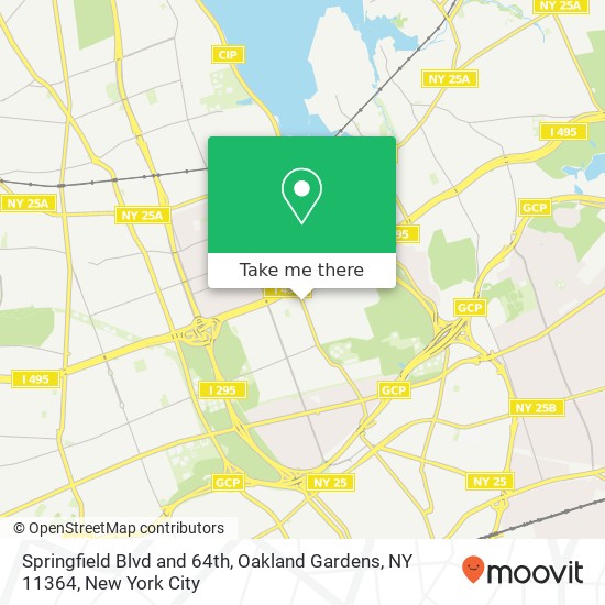 Springfield Blvd and 64th, Oakland Gardens, NY 11364 map