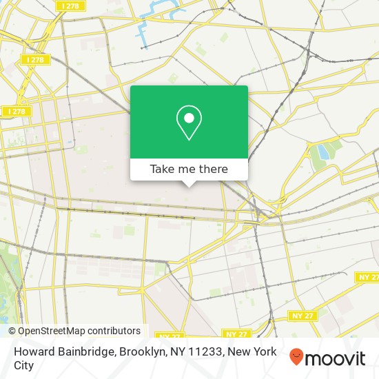 Mapa de Howard Bainbridge, Brooklyn, NY 11233