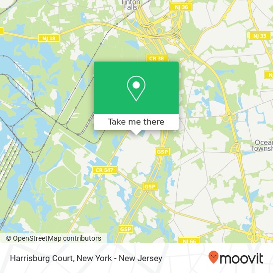Mapa de Harrisburg Court, Harrisburg Court, Tinton Falls, NJ 07712, USA