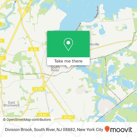 Mapa de Division Brook, South River, NJ 08882