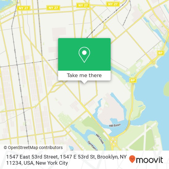 1547 East 53rd Street, 1547 E 53rd St, Brooklyn, NY 11234, USA map