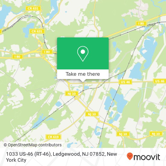 Mapa de 1033 US-46 (RT-46), Ledgewood, NJ 07852