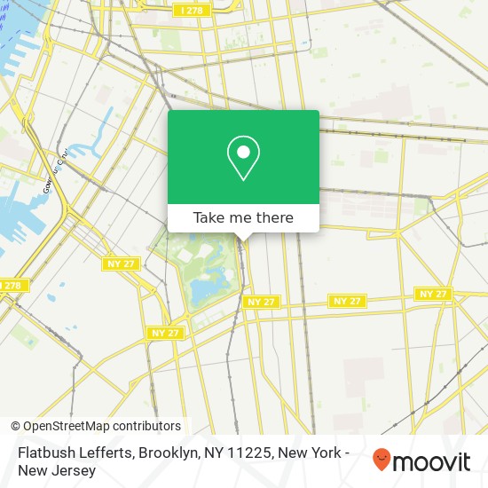 Mapa de Flatbush Lefferts, Brooklyn, NY 11225