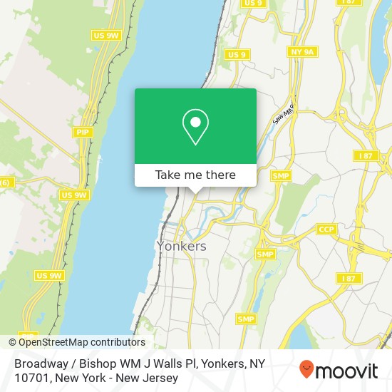Mapa de Broadway / Bishop WM J Walls Pl, Yonkers, NY 10701