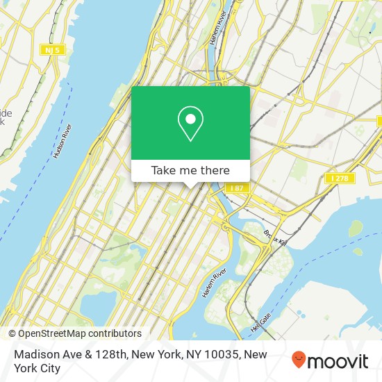 Mapa de Madison Ave & 128th, New York, NY 10035