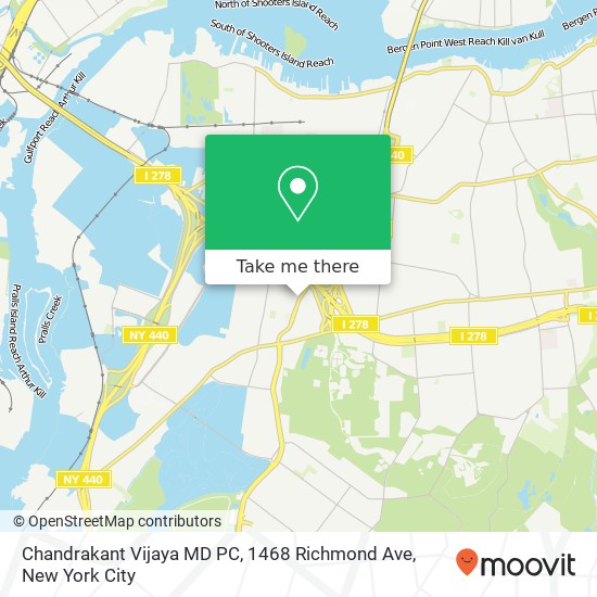 Mapa de Chandrakant Vijaya MD PC, 1468 Richmond Ave