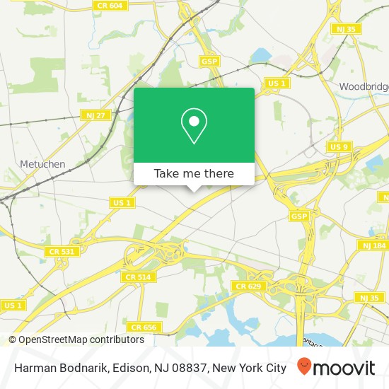 Mapa de Harman Bodnarik, Edison, NJ 08837