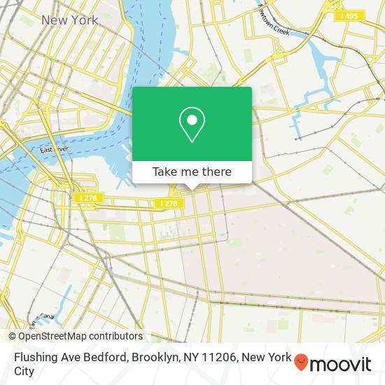 Flushing Ave Bedford, Brooklyn, NY 11206 map