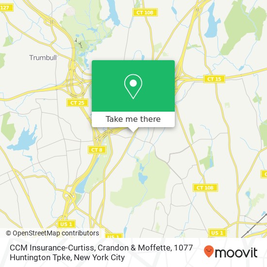 CCM Insurance-Curtiss, Crandon & Moffette, 1077 Huntington Tpke map