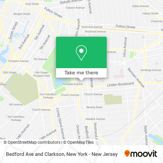 Bedford Ave and Clarkson map