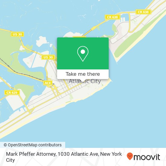 Mapa de Mark Pfeffer Attorney, 1030 Atlantic Ave