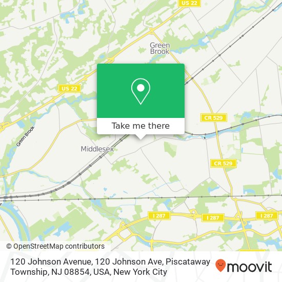 Mapa de 120 Johnson Avenue, 120 Johnson Ave, Piscataway Township, NJ 08854, USA