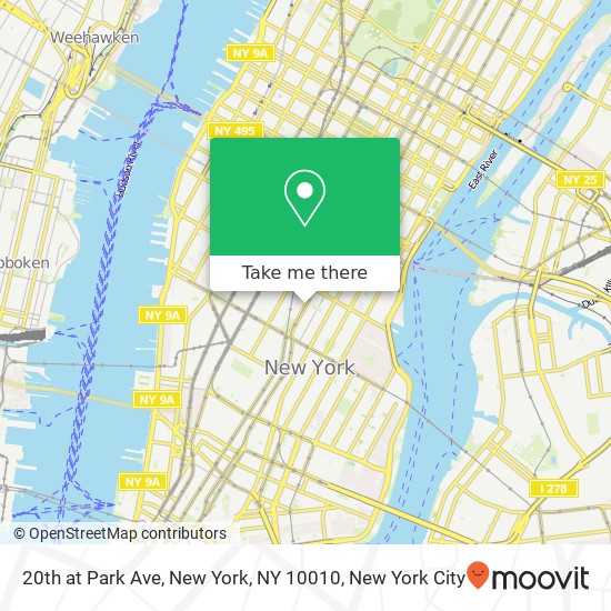 20th at Park Ave, New York, NY 10010 map