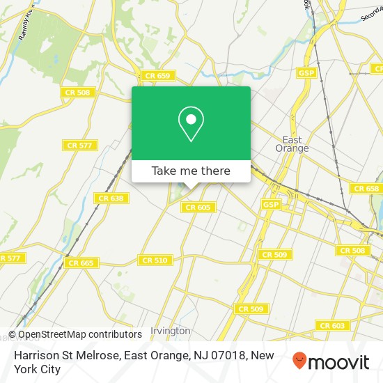 Mapa de Harrison St Melrose, East Orange, NJ 07018