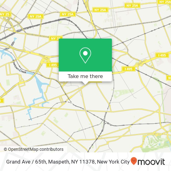Mapa de Grand Ave / 65th, Maspeth, NY 11378