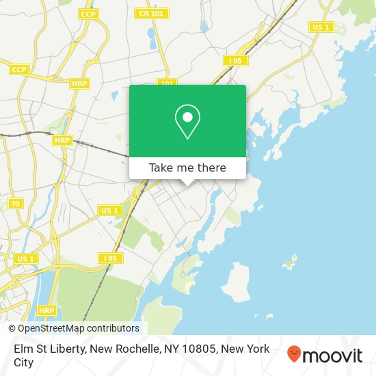 Mapa de Elm St Liberty, New Rochelle, NY 10805