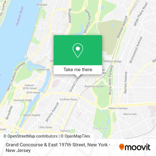 Grand Concourse & East 197th Street map