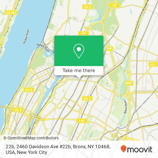 22b, 2460 Davidson Ave #22b, Bronx, NY 10468, USA map