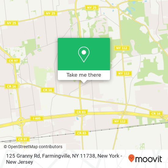 Mapa de 125 Granny Rd, Farmingville, NY 11738