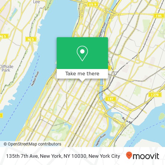 Mapa de 135th 7th Ave, New York, NY 10030