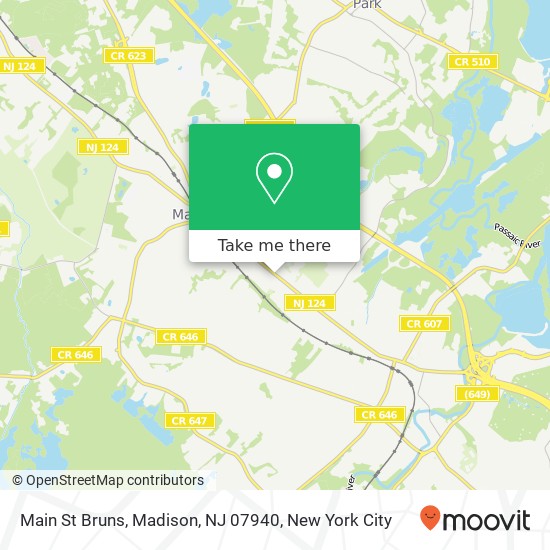 Mapa de Main St Bruns, Madison, NJ 07940