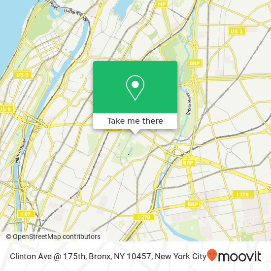 Mapa de Clinton Ave @ 175th, Bronx, NY 10457