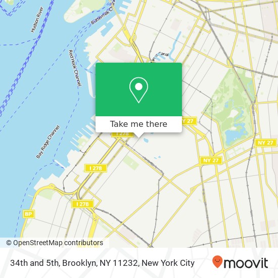 Mapa de 34th and 5th, Brooklyn, NY 11232
