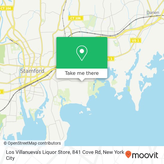 Mapa de Los Villanueva's Liquor Store, 841 Cove Rd