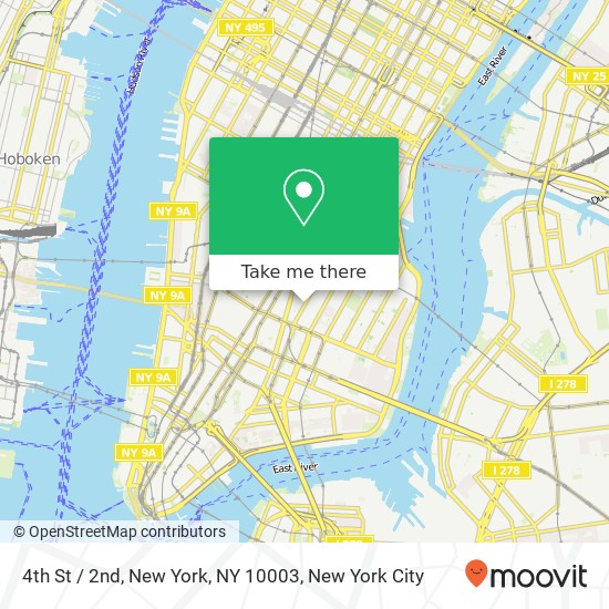 4th St / 2nd, New York, NY 10003 map