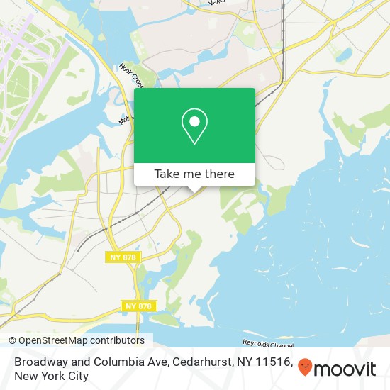 Mapa de Broadway and Columbia Ave, Cedarhurst, NY 11516