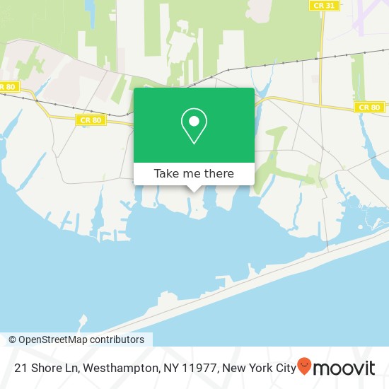 Mapa de 21 Shore Ln, Westhampton, NY 11977