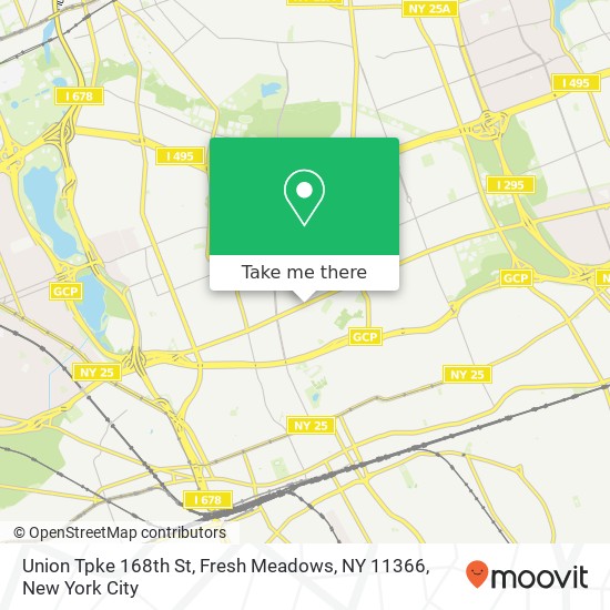 Union Tpke 168th St, Fresh Meadows, NY 11366 map