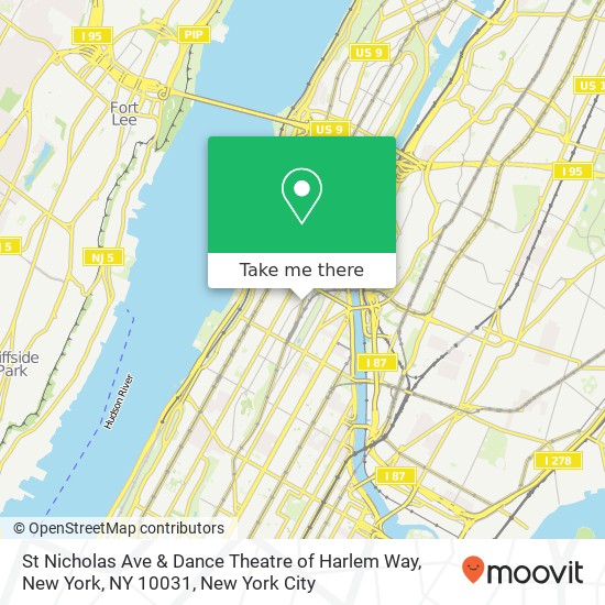 Mapa de St Nicholas Ave & Dance Theatre of Harlem Way, New York, NY 10031