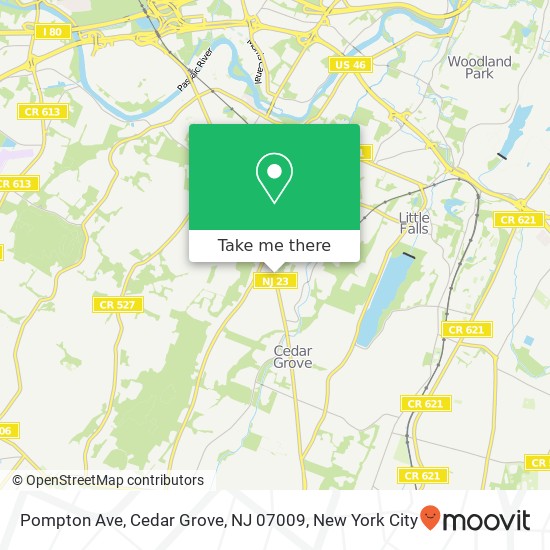 Mapa de Pompton Ave, Cedar Grove, NJ 07009