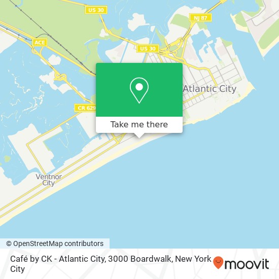 Mapa de Café by CK - Atlantic City, 3000 Boardwalk