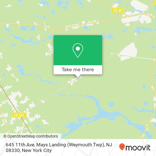 Mapa de 645 11th Ave, Mays Landing (Weymouth Twp), NJ 08330