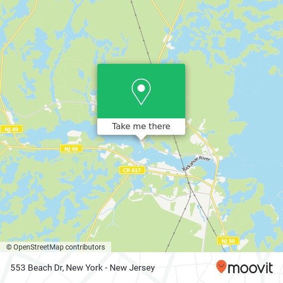 Mapa de 553 Beach Dr, Woodbine, NJ 08270