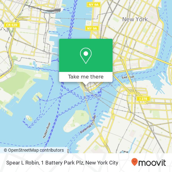 Mapa de Spear L Robin, 1 Battery Park Plz