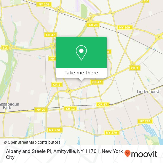 Albany and Steele Pl, Amityville, NY 11701 map