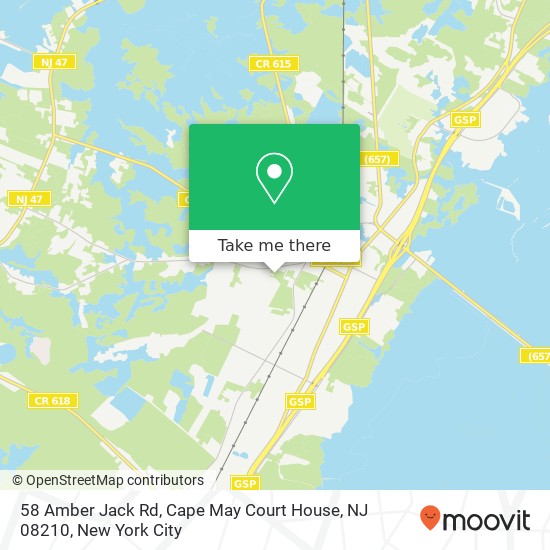 Mapa de 58 Amber Jack Rd, Cape May Court House, NJ 08210