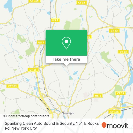Mapa de Spanking Clean Auto Sound & Security, 151 E Rocks Rd