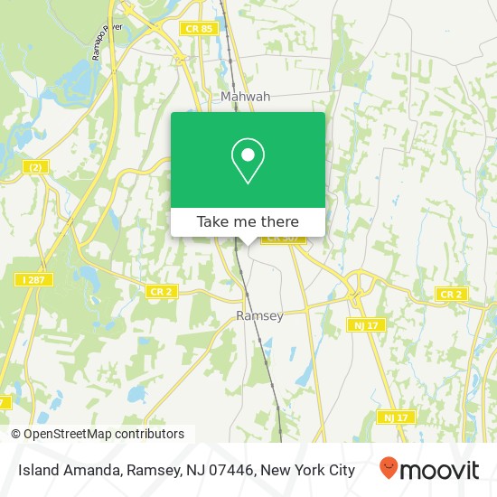 Mapa de Island Amanda, Ramsey, NJ 07446