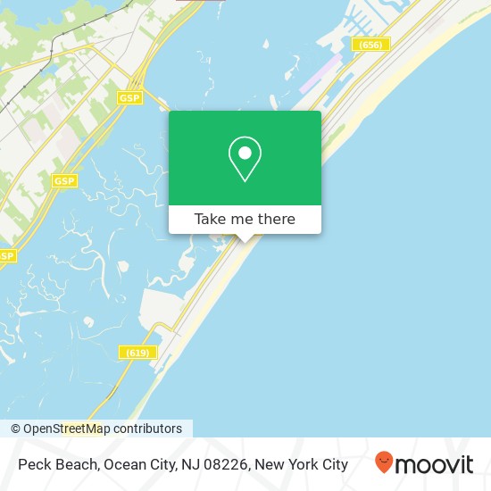 Mapa de Peck Beach, Ocean City, NJ 08226