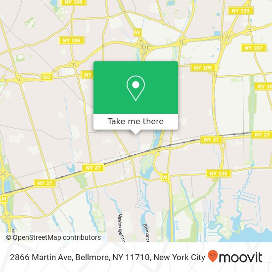 Mapa de 2866 Martin Ave, Bellmore, NY 11710