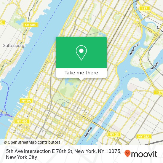 Mapa de 5th Ave intersection E 78th St, New York, NY 10075