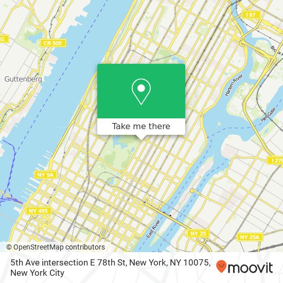 5th Ave intersection E 78th St, New York, NY 10075 map