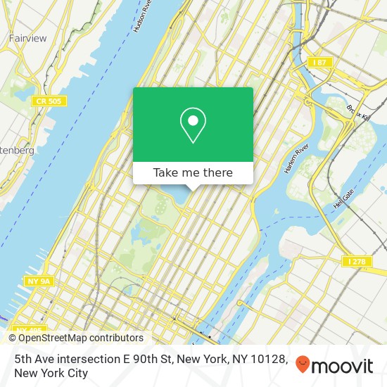 5th Ave intersection E 90th St, New York, NY 10128 map